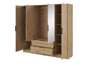 Miniaturka 10 - Szafa Kardena dąb artisan – otwarte wnętrze i półki