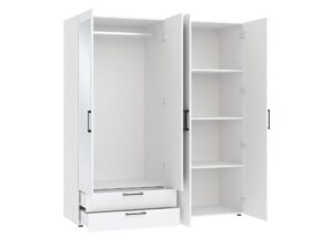 Miniaturka 2 - Szafa Larvello 181 cm biała – otwarte wnętrze