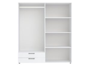 Miniaturka 3 - Szafa Larvello 181 cm biała – półki i szuflady