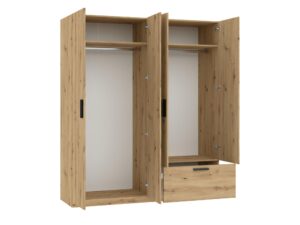 Miniaturka 3 - Szafa czterodrzwiowa z 1 szufladą Litano 180 cm – zdjęcie 4
