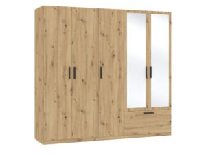 Miniaturka 1 - Szafa z lustrem, 5 drzwiami i 1 szufladą Litano 225 cm – zdjęcie 2