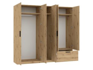 Miniaturka 3 - Szafa z lustrem, 5 drzwiami i 1 szufladą Litano 225 cm – zdjęcie 4