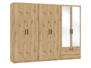 Miniaturka 1 - Szafa z lustrem, 6 drzwiami i 1 szufladą Litano 270 cm – zdjęcie 2