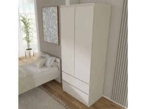 Miniaturka 4 - Szafa dwudrzwiowa z 2 szufladami Malvero 80 cm kaszmir – zdjęcie 5