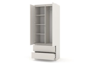 Miniaturka 1 - Szafa dwudrzwiowa z 2 szufladami Malvero 80 cm kaszmir – zdjęcie 2