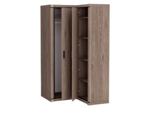 Miniaturka 2 - Szafa narożna Kalmeo dąb truflowy z otwartymi półkami i drążkiem