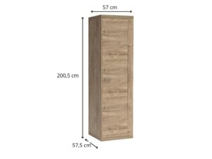 Miniaturka 1 - Szafa jednodrzwiowa Pestano Ribbeck z wymiarami 57 na 57,5 na 200,5 cm