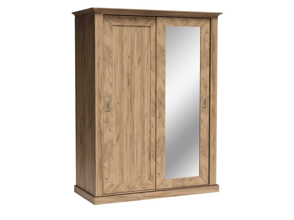 Szafa przesuwna z lustrem Ambrina 148–213 cm Kraft złoty