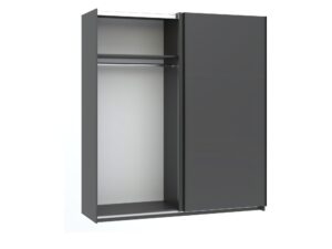 Miniaturka 2 - Szafa przesuwna Norvian 180 cm antracyt – wnętrze