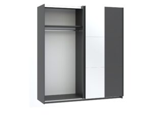 Miniaturka 2 - Szafa przesuwna Norvian 180 cm z lustrem antracyt – wnętrze