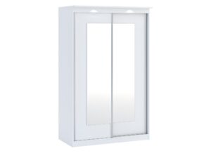 Miniaturka 3 - Biała szafa przesuwna z lustrem Morteno 120 cm