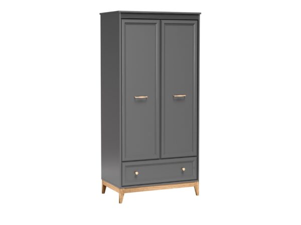 Szafa dwudrzwiowa Rocella 92 cm szary diamentowy – widok ukośny