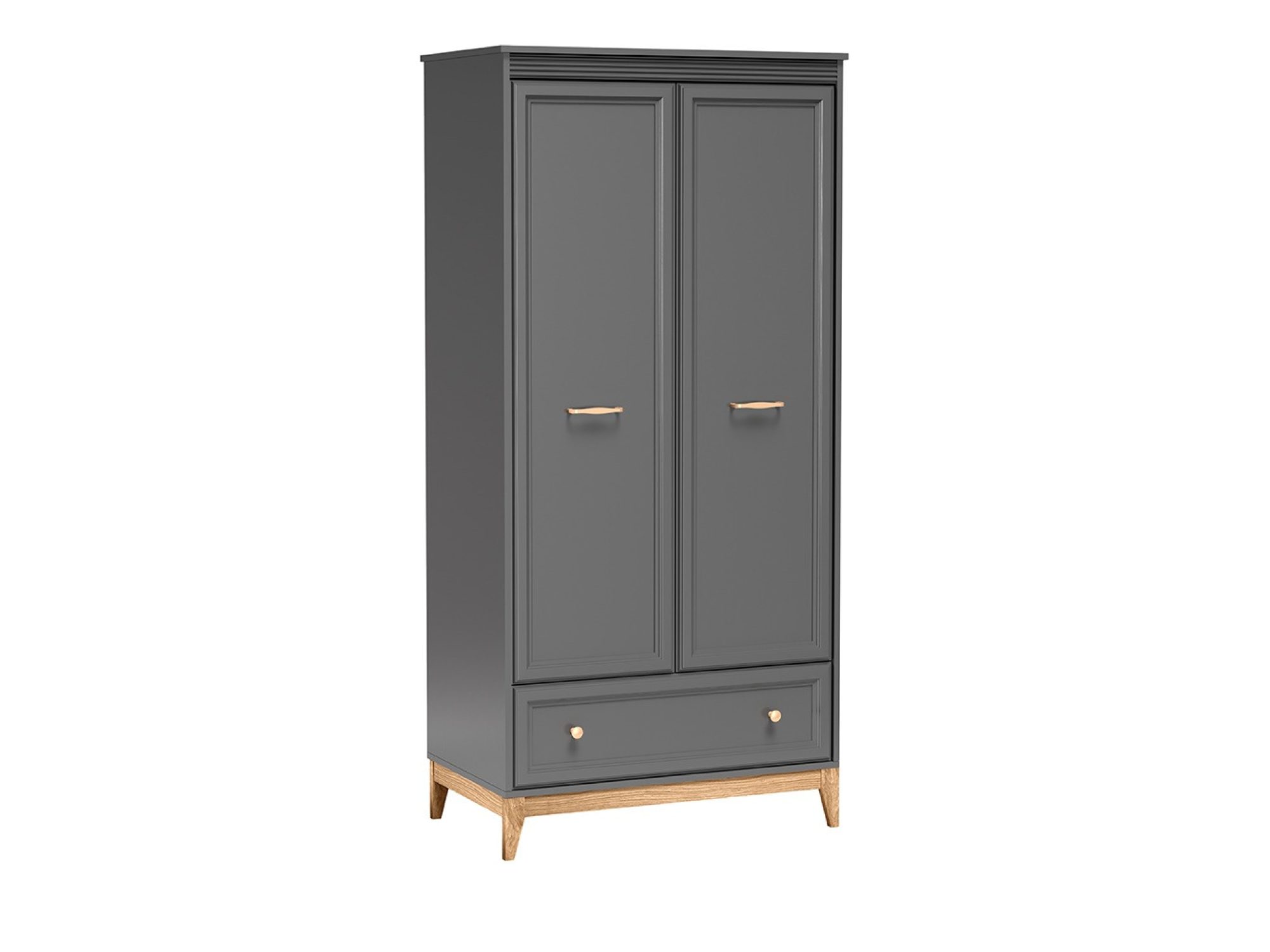 Szafa dwudrzwiowa Rocella 92 cm szary diamentowy – widok ukośny