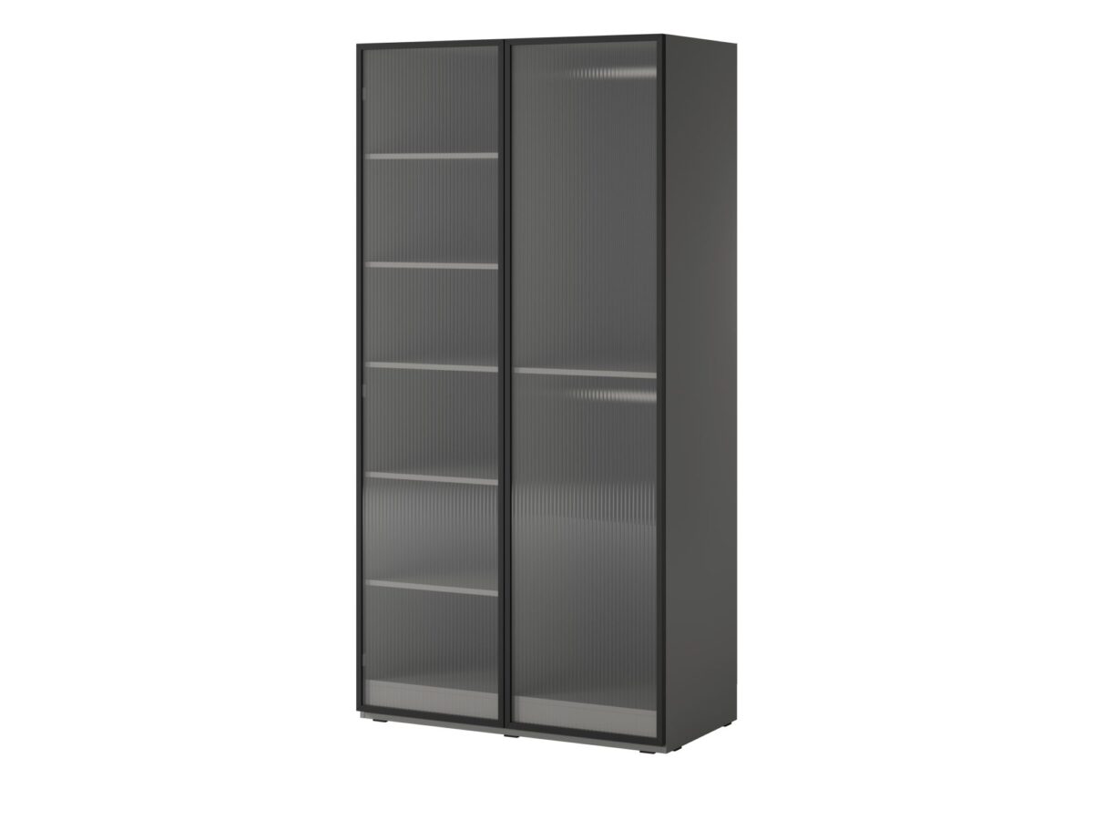 Szafa dwudrzwiowa z ryflowanymi szklanymi frontami Sandoro 104 cm