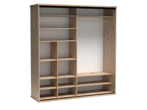 Miniaturka 2 - Szafa przesuwna Sorenta 199 cm – wnętrze z półkami i drążkiem