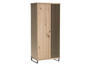 Miniaturka 1 - Szafa Sorenta Dąb Artisan z czarnymi metalowymi nogami, widok bryły