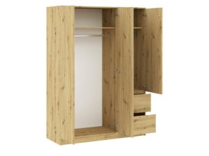 Miniaturka 1 - Szafa Sorvello 147 cm dąb Artisan z otwartym wnętrzem