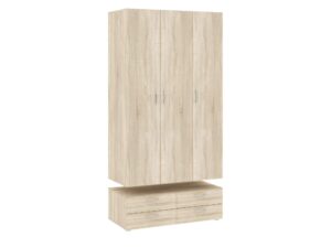 Miniaturka 3 - Szafa Veldaro 111 cm dąb Sonoma z trzema drzwiami i 4 szufladami