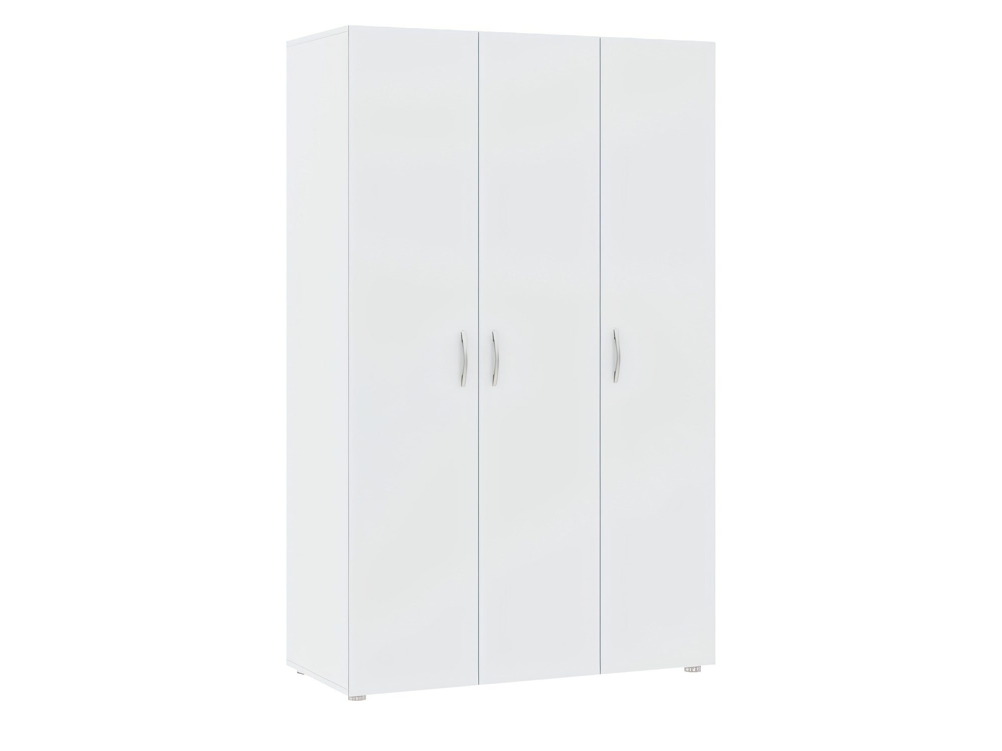 Biała szafa Veldaro 111 cm z trzema zamkniętymi drzwiami – packshot