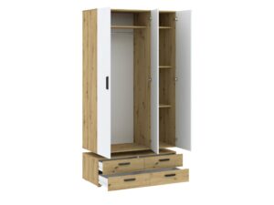 Miniaturka 5 - Otwarta szafa Veldaro 111 cm dąb artisan i biały