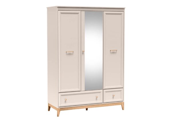 Szafa Velvara 135,5 cm kaszmir z lustrem, widok pod kątem