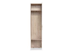 Miniaturka 3 - Szafa z półką i drążkiem Melvoro 50 cm dąb Wellington biały – szafka z otwartymi drzwiami jasnobrązowa