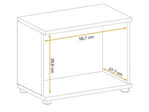Miniaturka 6 - Szafka dwudrzwiowa z lamelami Pedrivo 60 cm Hickory Jackson – rysunek z wymiarami