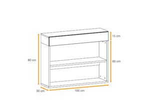 Miniaturka 4 - Szafka z szufladą i otwartym regałem Elyvero 100 cm – zdjęcie 2