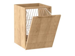 Miniaturka 3 - Szafka łazienkowa Coralia 40 cm Hikora – otwarty uchylny metalowy kosz