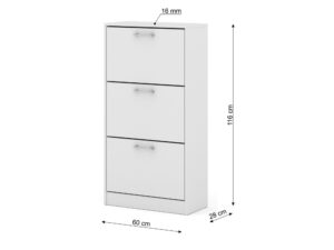 Miniaturka 1 - Szafka na buty z 3 frontami Lortavio 60 cm – zdjęcie 2