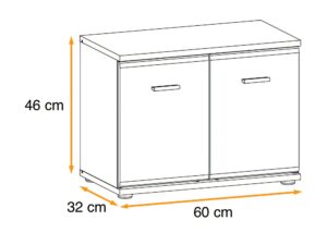 Miniaturka 4 - Wymiary szafki na buty Arvello 60 cm dąb Sonoma