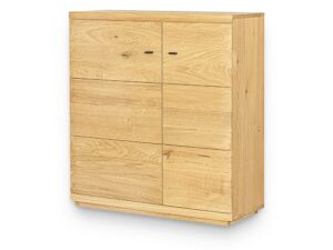 Miniaturka 4 - Szafka na buty dębowa Corvena 99 cm – widok pod kątem na białym tle