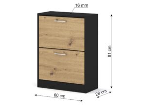 Miniaturka 1 - Szafka na buty Kavino 60 cm z 2 frontami uchylnymi – zdjęcie 2