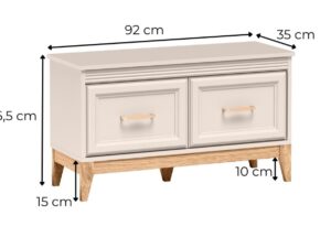 Miniaturka 4 - Szafka na buty Velvara – wymiary zewnętrzne i wysokość nóg