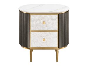 Miniaturka 7 - Szafka nocna 55 cm grafitowobrązowa z 2 szufladami Eleganza — widok produktu na białym tle