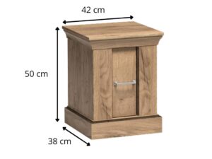 Miniaturka 6 - Szafka nocna Ambrina – wymiary zewnętrzne blatu 42 na 38 na 50 cm