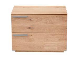 Miniaturka 8 - Szafka nocna dębowa Arella 2L z uchwytami po lewej – widok z przodu