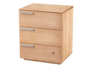 Miniaturka 1 - Szafka nocna dębowa Arella 3L z uchwytami po lewej – widok pod kątem z lewej