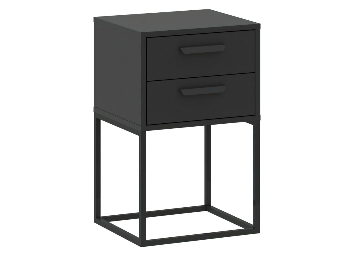 Szafka nocna z 2 szufladami i uchwytami Cadello 40 cm
