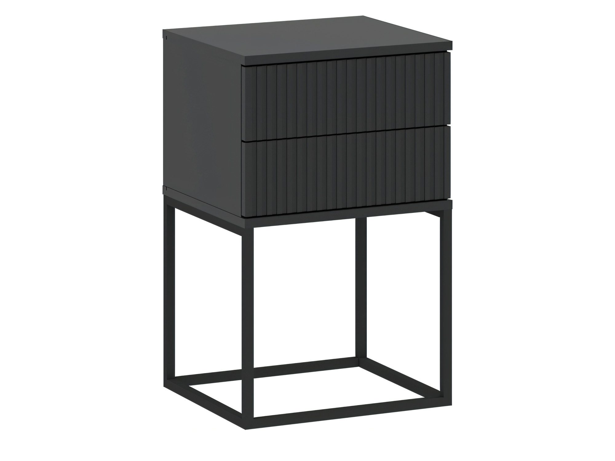 Szafka nocna Cadello 40 cm antracyt z 2 szufladami push-to-open