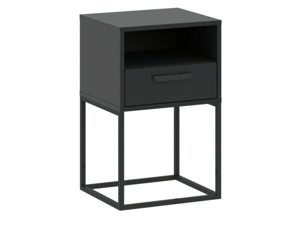 Szafka nocna Cadello 40 cm antracyt z 1 szufladą i uchwytem