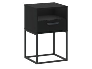 Miniaturka 2 - Szafka nocna Cadello 40 cm czarna na wysokim stelażu