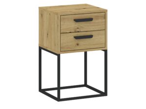 Miniaturka 2 - Szafka nocna z 2 szufladami i uchwytami Cadello 40 cm – zdjęcie 3