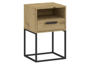 Miniaturka 3 - Szafka nocna Cadello 40 cm dąb Artisan z 1 szufladą i uchwytem