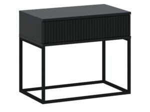 Miniaturka 1 - Szafka nocna Cadello 60 cm antracytowa z szufladą push-to-open na metalowym stelażu