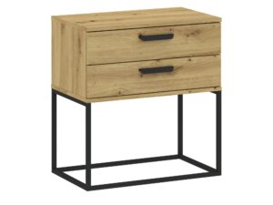 Miniaturka 2 - Szafka nocna z 2 szufladami i uchwytami Cadello 60 cm – zdjęcie 3