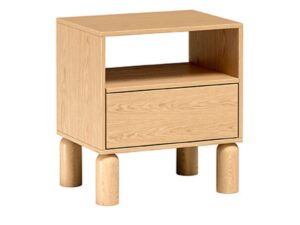 Miniaturka 6 - Szafka nocna Dunvelo dąb Bookmatch z szufladą, widok ukośny