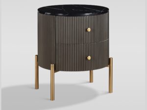 Miniaturka 2 - Szafka nocna Eleganza ciemny metaliczny brąz – widok pod kątem