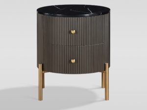 Miniaturka 1 - Szafka nocna Eleganza z czarnym blatem marmurowym – widok główny