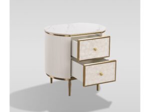Miniaturka 3 - Szafka nocna Eleganza z dwiema otwartymi szufladami, perłowe fronty